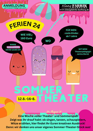 Sommertheater Harburg kl 90317 Ferien Workshop Theater (ab 7 Jahren) 