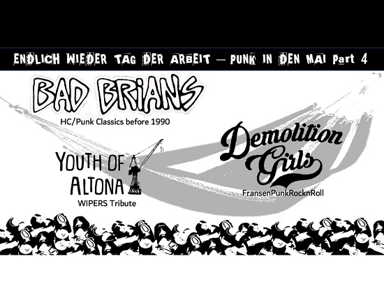 Punk in den Mai 2025 Header 550 92112 PUNK IN DEN MAI Volume 4 sind wieder da ! Youth of Altona // Demolition Girls // Bad Brians 