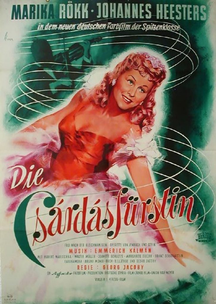 2025 05 07 Die Csardasfuerstin Plakat 727x1024 92300 FILM: Die Csárdásfürstin (D/1951) (Bendestorf Film)